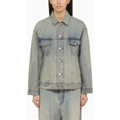 Prada Giacca azzurra in denim con logo 